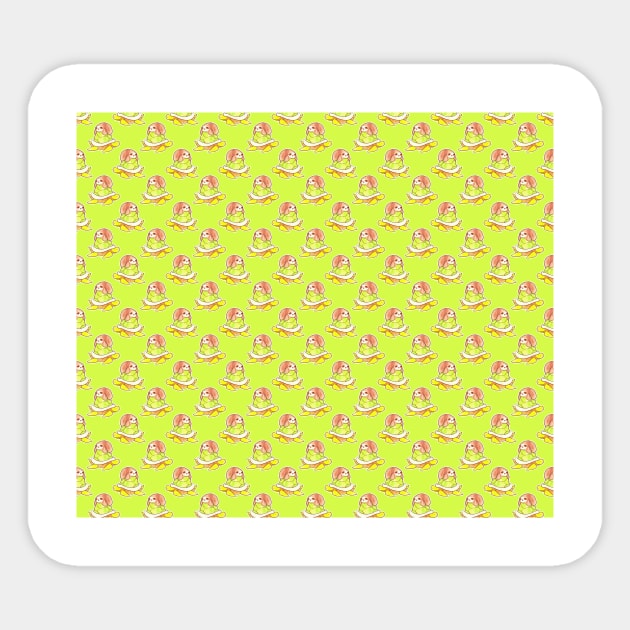 Watercolor Sloth Turtle Pattern Sticker by saradaboru